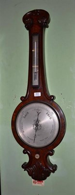 Lot 862 - Victorian figured walnut wheel barometer