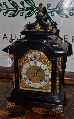 Lot 876 - An ebonised and gilt metal mounted ting tang table clock, circa 1900, twin barrel movement ting...