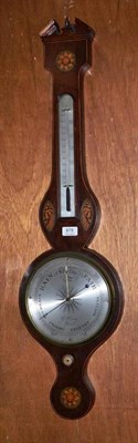 Lot 878 - A shell inlaid wheel barometer signed G.Croce, York, 97cm high