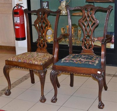 Lot 881 - A set of eight George III style dining chairs, late 19th century including two carvers