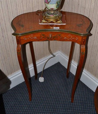 Lot 883 - An Edwardian satinwood and polychrome painted occasional table, 58cm wide