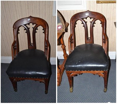 Lot 885 - A pair of Victorian Gothic chairs