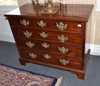 Lot 899 - George III mahogany four drawer straight fronted chest of drawers