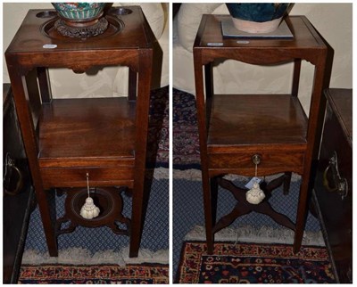 Lot 916 - Two George III mahogany washstands