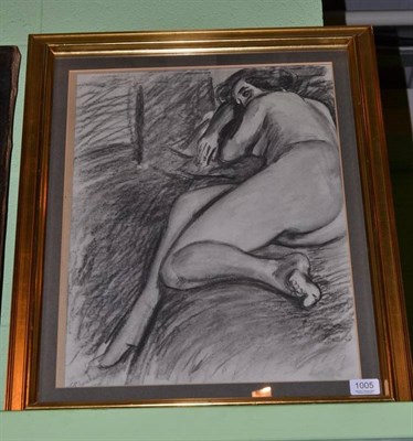 Lot 1005 - Jean Hippolyte Marchand (1883-1940), Nude in repose, charcoal, 50cm by 38.5cm Provenance: Crane...