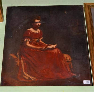 Lot 1006 - P.de Laszlo (Late 19th century) Portrait of a lady full length seated reading a book, signed...