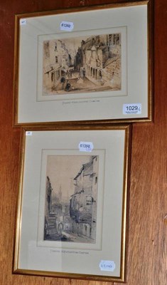 Lot 1029 - Attributed to Joseph Newington Carter (19th century) ";Bristol"; and a street scene, one...