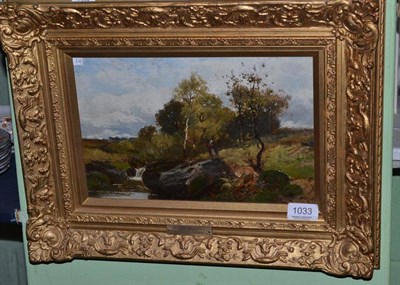 Lot 1033 - William Manners (ex.1885-1904) A mother and child in a wooded river landscape, signed and dated...