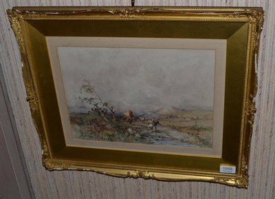 Lot 1055 - Frederick William Hattersley (19th century), ";Hathersage, Derbyshire"; travellers crossing...