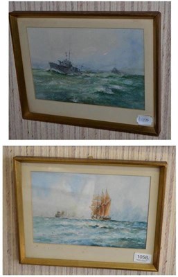 Lot 1058 - William Minshall Birchell (1884-1941), ";Motor Launches in Dirty Water";, ";Ocean Travellers";,...