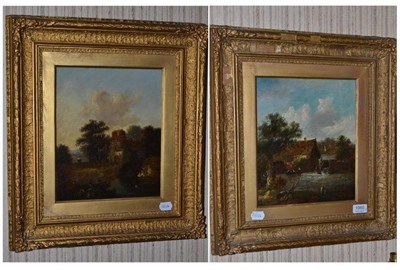 Lot 1060 - Norwegian School (19th century), pair of landscapes, oil on canvas, 29cm by 24.5cm (2)