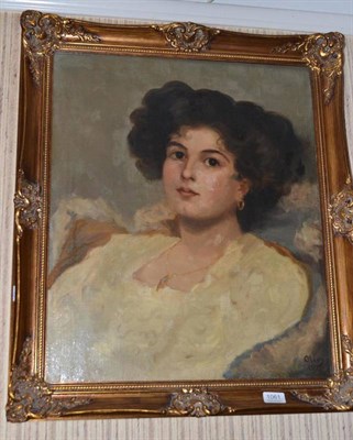 Lot 1061 - *Olley (early 20th century), A head and shoulders portrait of a lady seated, signed and...