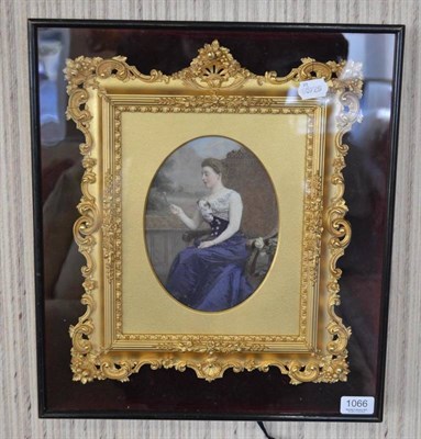 Lot 1066 - British School (19th century) A portrait of an elegant lady seated and reading a letter,...