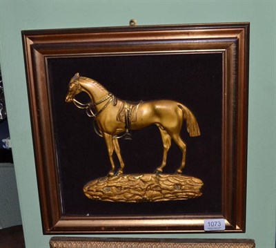 Lot 1073 - A burnished gilt brass portrait of Wellington's horse Copenhagen