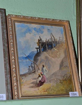 Lot 1094 - Attributed to Walter Scott (19th/20th century) Moorish figures on a coast, indistinctly signed...