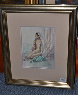 Lot 1095 - Leonard John Smith (1885-1957) Nude, signed, watercolour, 26.5cm by 20cm