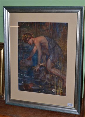 Lot 1099 - Adolphus Birkenruth (1861-1940) Narcissus, signed and dated (19)06, pastel, 48.5cm by 34.5cm