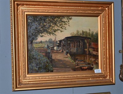 Lot 1116 - Hendrick Vander Hecht (1841-1901) Belgian, Dutch canal scene, signed, oil on canvas, 30cm by 40cm