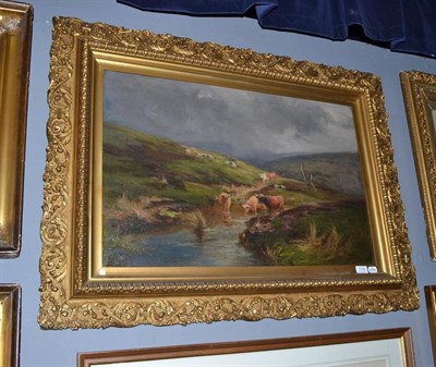 Lot 1129 - William Greaves (fl.1885-1920) ";Moorland Pool, Perthshire"; signed, signed and extensively...