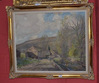 Lot 1138 - Gordon Clifford Barlow (1913-2005) ";Kettlewell";, signed, bears artist's label verso, oil on...