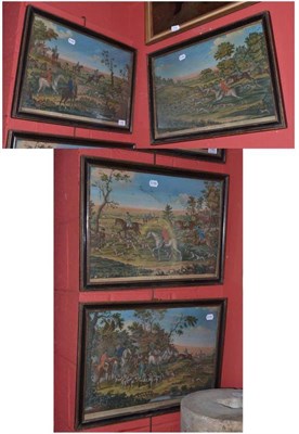 Lot 1160 - Set of four hunting prints ";Making a Cast at a Fault";, ";Going to Cover";, ";The Chance of a...