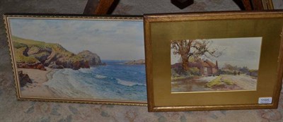 Lot 1165 - G. Barker (19th/20th century) View of a sandy cove, signed, watercolour, together with a...