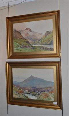 Lot 1191 - Alfred Fontville de Breanski, pair of Highland views, each signed, watercolour, 37.5cm by 53cm