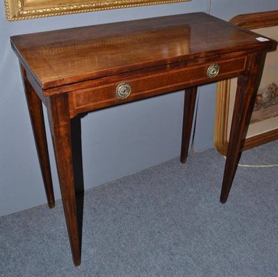 Lot 1200 - 19th century mahogany fold-over card table, fitted with one drawer