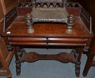 Lot 1230 - Victorian Gothic oak washstand