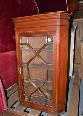 Lot 1237 - Mahogany astragal glazed corner cupboard