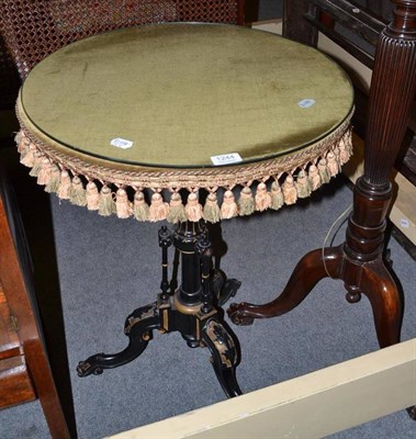 Lot 1244 - Victorian ebonised circular tripod occasional table