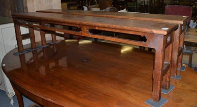 Lot 1259 - Pair of Victorian Gothic style benches