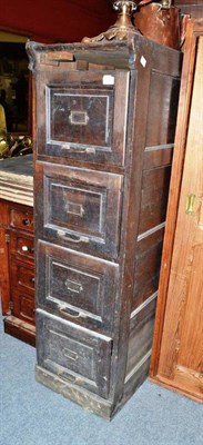 Lot 1266 - Oak filing cabinet and a Georgian mahogany commode