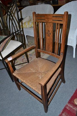 Lot 1303 - Arts & Crafts rush seated chair