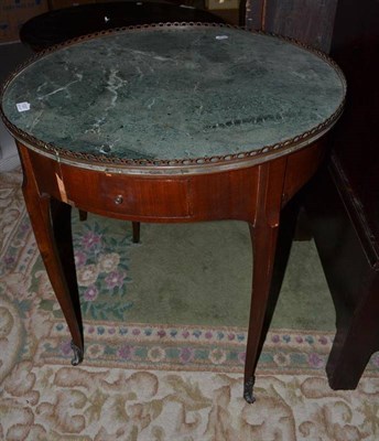 Lot 1307 - French kingwood table with green marble top