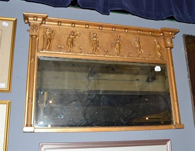 Lot 1334 - A gilt framed overmantel mirror