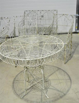 Lot 1352 - A four piece suite of garden wirework seat furniture comprising; two seater settee, pair of...