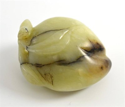 Lot 6 - A Chinese carved jade type model of a peach, 6cm