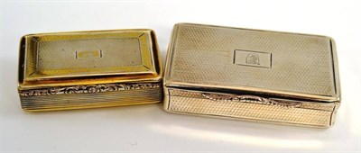 Lot 28 - A Victorian silver snuff box by Nathaniel Mills, with engine turned decoration, Birmingham...