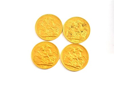 Lot 62 - # Four sovereigns dated 1900, 1909, 1910 and 1911