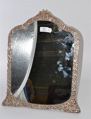 Lot 78 - A Victorian silver easel back dressing table mirror, London 1887, with pierced foliate scroll...
