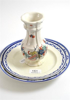Lot 151 - A Sampson of Paris porcelain bottle vase with Kakiemon style decoration, 16cm high; and two...