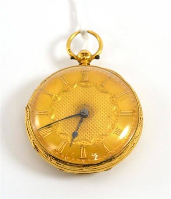 Lot 224 - An 18ct gold fob watch, retailed by J & E Mason, Worcester, 1846, 39mm wide