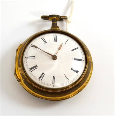 Lot 240 - A gilt metal verge pair cased pocket watch, circa 1800, movement signed Jn Buckley, Canterbury...