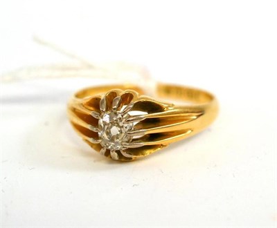 Lot 246 - An 18ct gold gentleman's diamond ring, an old cut diamond in a white tipped claw setting, estimated