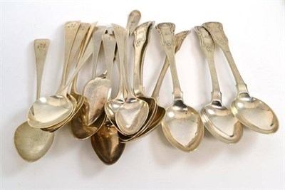 Lot 249 - A set of six George III silver teaspoons, Newcastle circa 1800; a set of six George III silver...