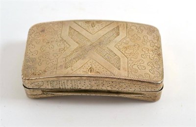 Lot 255 - A George III silver curved rectangular snuff box, Birmingham 1806, 5.6cm wide