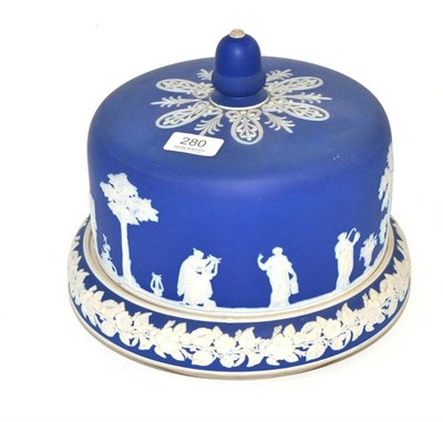 Lot 280 - A 19th century Staffordshire blue jasper cheese dome and stand, 27cm diameter