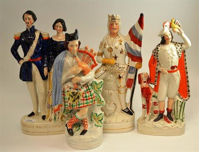 Lot 294 - Four Victorian Staffordshire figure groups