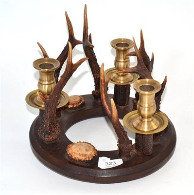 Lot 323 - Roe deer candelabrum, 26cm diameter